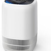 GOAMGE Purificador de Aire con Filtro HEPA H13 de 3 Etapas, con un Consumo de Energía de tan solo 5W, Silencioso a 22db con Aroma, Combate el Polen, el Humo y el Pelo de Mascotas