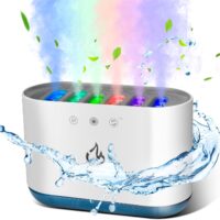 AiQInu Humidificador 900ML, Dinámica Pick-up Humificador con 6 Boquillas y 7 Colores Luces LED, 25dB Ultra Silencioso, Difusor de Aroma Humidifier para Hogar, Oficina, 18x12x8 cm