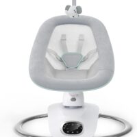 Momcozy CocoSway Columpio Eléctrico para Bebés y Niños Pequeños, Movimiento 3D con 6 Modos y 4 Velocidades, Control Remoto, 8 Canciones de Cuna, hasta 9 kg