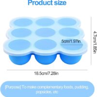 Almacenar Alimentos Para Bebés De Silicona,18.5×18.5×4.7cm Envases Congelados De Gachas...