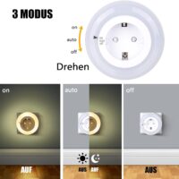 Emotionlite Luz de noche Enchufe con Sensor Crepuscular LED Lámpara...