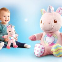 VTech-El Unicornio cantarín Suave Peluche Interactivo con Diferentes Texturas Color,...