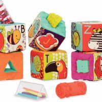 B. toys - Juguetes para bebés Bloques de tela ABC con animales, formas geométricas, sonajero - torre apilable, bloques de construcción blandos, bloques de construcción a partir de 6 meses, 11 piezas
