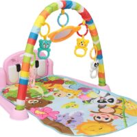 OHMG 3 en 1 Piano Gim - Manta para gatear con música y luces, alfombra de juego con arco de juego extraíble, juguete para bebé, manta de actividad para bebés a partir de nacimiento