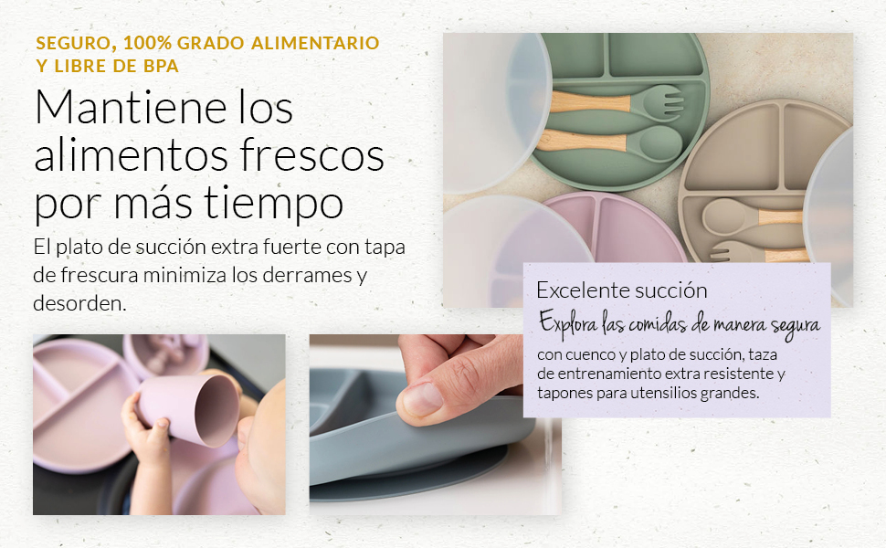 Conjunto alimentación bebé silicona 