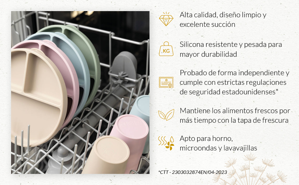 Conjunto alimentación bebé silicona 