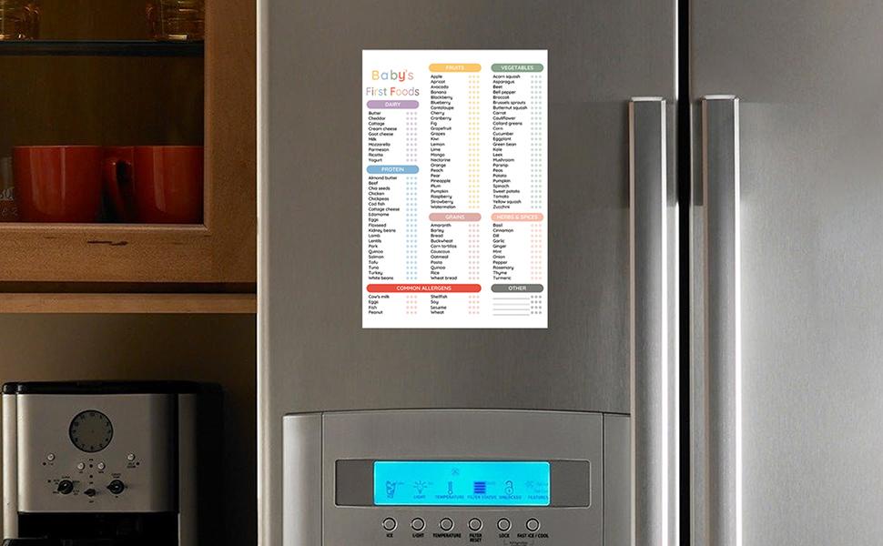Rastreador de primeros alimentos para bebés, tabla de primeros alimentos