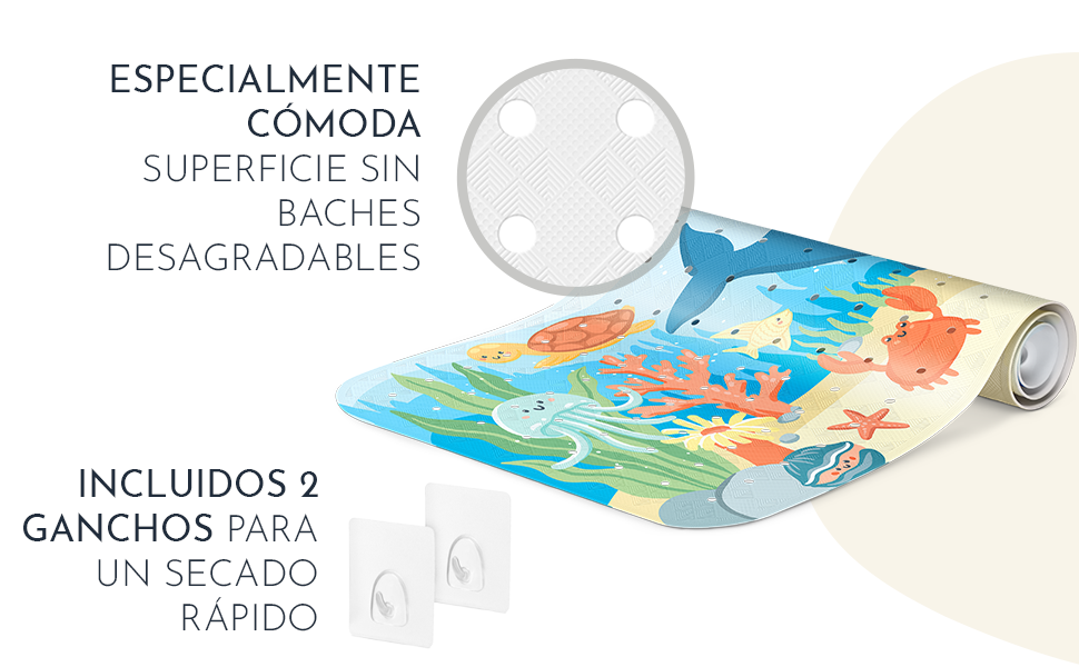 Homerella - Alfombrilla de baño para niños, diseño pintado, alfombrilla de ducha