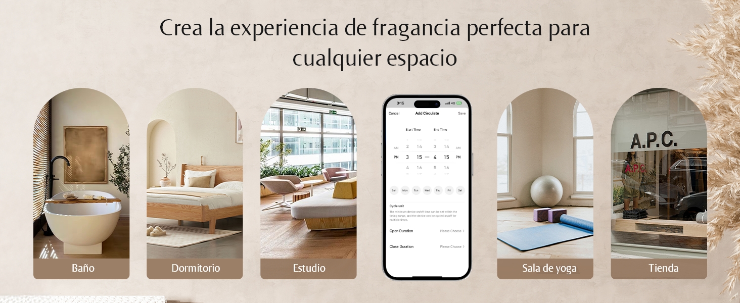 Aromas Tailored to Your Schedule Fill every room with soothing scents, anytime You Want.
