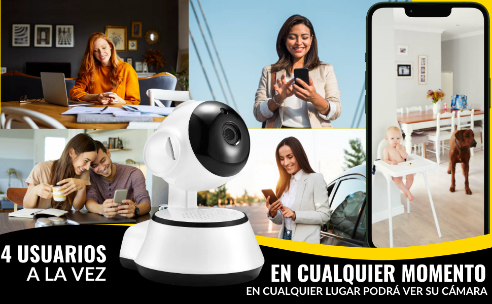 Camara de Vigilancia Wifi Interior Con detección de Movimiento y Visión Nocturna