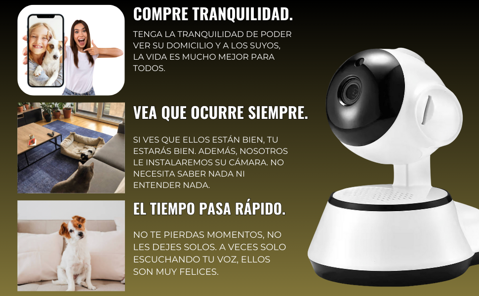 Camara de Vigilancia Wifi Interior Con detección de Movimiento y Visión Nocturna