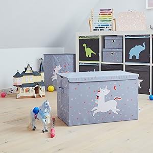 Baúl para juguetes, diseño de unicornio