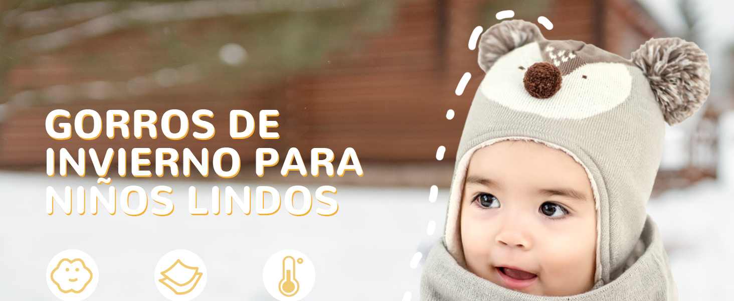 DORRISO Linda Niños Sombrero y Bufanda Guantes Otoño