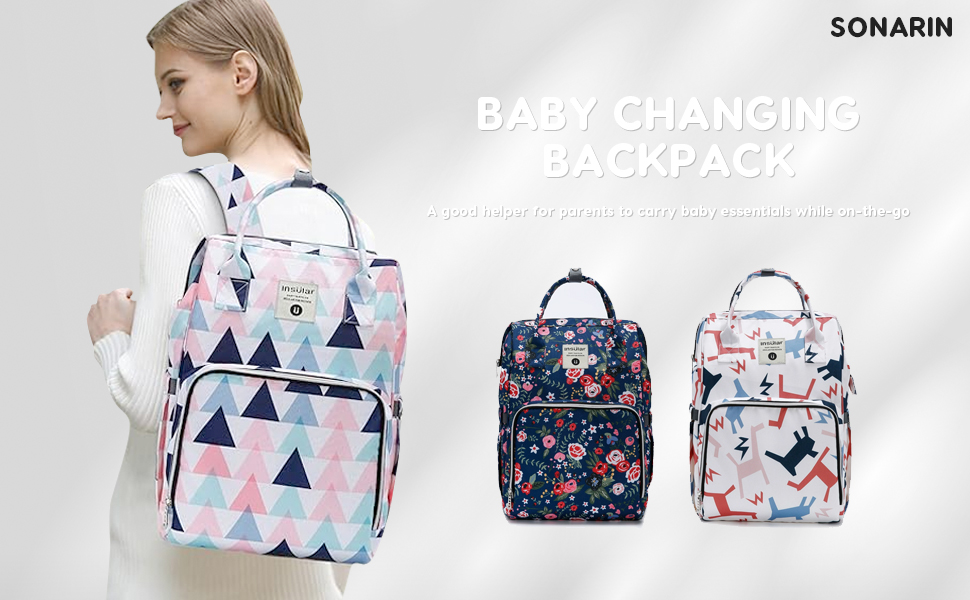 SONARIN Elegante Multifuncional Mochila de Pañales para Bebé
