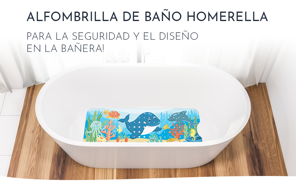 Homerella - Alfombrilla de baño para niños, diseño pintado, alfombrilla de ducha