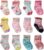 12 Pares de Calcetines para Bebé Niñas, Calcetines Antideslizantes Algodón para Pequeñas Niñas