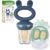 Haakaa Bebé Comedero de Frutas & Combo de mini bandejas, Moldes para Paletas de Leche Materna, Alimentador de Silicona Libre de BPA para la Auto Alimentación Segura del Bebé, 4 Meses+ -Azul oscuro