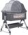 Cuna Bebe 3 en 1, Cuna de colecho, Crib Mecedora, Ajuste de Altura e inclinación del colchón, 4 Ruedas con Freno, Colchón Ergonómico (Gris Claro)