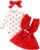 Conjunto Faldas para Niñas Recién Nacidas Manga Larga/Corta Top con Volantes + Cuadros/Osos Cariñosos Vestido con Tirantes Otoño Invierno Ropa Trajes