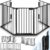 KIDUKU® Barrera de Seguridad 540 cm para Niños y Mascotas | Reja de Protección de Metal – Premontado | Rejilla Protectora Metálica Plegable con Puerta | 9 Paneles