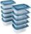 EFISH Juego de 10 Cajas Cubo Rectangulares de Plástico con Tapas, conjuntos de contenedores de alimentos Para la escuela,el trabajo y los viajes,500ml.