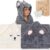 2 Unidades Toalla bebe recien nacido + 1 Esponja bebe recien nacido – Toallas bebe con capucha de animales 0-3 años – Toalla baño bebe – Esponja natural bebe – Accesorios bebes (Gris / Blanco)