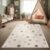 Paco Home Moqueta Habitación Infantil Alfombra de Juego Efecto Alto-Bajo Punteado Colores Naturales Suave Tacto Fácil Cuidado Beige Marron Crema, tamaño:80×150 cm