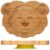 Relaxdays Plato para Bebés con Ventosa León, Vajilla Infantil 3 Compartimentos, Platito Niños, Libre de BPA, Natural, Bambú, 3 x 23,5 x 18 cm
