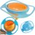 Retoo Baby Bowl – Juego de 3 cuencos giratorios de 360 °, a prueba de fugas, divertido y mágico, con tapa, para bebés, niños, niños pequeños, vajilla de juguete para bebé, 17 x 17 cm, color azul