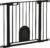 PawHut Barrera de Seguridad para Perros Mascotas 75-103 cm para Escaleras y Puertas con 2 Extensiones Cierre Automático y Sistema de Doble Bloqueo Negro