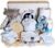 veviur – Canastilla Bebé Recién Nacido – Cesta Bebé Recién Nacido Niño – Incluye: Doudou Bebe, Sonajero, Portachupetes, Manta, Babero y Otros Textiles Esenciales algodón 100% orgánico hipoalergénico