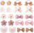 20Pcs Bandas De Goma Rosa Para Niños, Accesorios Lindos Para El Cabello, Accesorios Para El Cabello De Arco, Accesorios Para El Cabello De Flores, Accesorios Para El Cabello