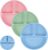 3 Piezas Platos de Bebé de Silicona con Ventosa nude,Verde, azul y rosa Antideslizante, Platos de Silicona para Bebé Con Ventosa Antideslizante, 100% Silicona, Apto para Microondas y Lavavajillas