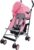 Asalvo FREEDOM Silla de paseo ligera, Carro Plegable Ultraligera y Compacta, Asa Trolley, Equipaje avión, Reclinable, Barra seguridad, Arnés 5 puntos, Desde 0 meses hasta 15 kg, Rosa