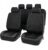 AUTO HIGH Fundas Universales para Asientos de Coche, Fundas de Cuero PU para Asientos de Coche, Protectores de Asientos para La Mayoría de Los Coches., SUV, Camiones, 11 Pcs, Negro