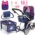 Bayer Design Set de Cochecito para muñecas Grandes, Carrito para muñeca Combi Milano, Altura Ajustable, Mega Set con Muchos Accesorios, Cuna de Viaje, Bolso de Bandolera y Mucho más