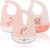 Bluesaly Baberos Silicona Bebe Impermeables con Bolsillo Lavables Grande Reutilizables Unisex Niños Niña Animales Personalizado Escolar Flexible Suave Baberos 6 Meses Rosa Amarillo Gris-3 Piezas