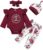 Borlai 4PCS Bebé niñas Little Sister Mono de Manga Larga Romper Pantalones Florales Sombrero Diadema Trajes de impresión de Letras 0-18 Meses