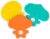 Bright Starts, Gummy Buddies Pack de 3 mordedores con textura – Elefante, León y Mono, sin BPA – Unisex, 3 meses +