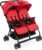 Chicco OHlalà Twin Silla de Paseo Gemelar desde 0 Meses hasta 15 kg para Gemelos y Hermanos, Cochecito Doble Reclinable y Plegable, Muy Ligero, Plegado Compacto, Cubierta para Lluvia – Color Rojo