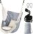 Chihee Silla hamaca colgante con 2 cojines de asiento incluidos, correas de cincha fuertes y ganchos para colgar fácilmente, silla colgante de tejido de algodón suave, bolsillo lateral, juego de silla