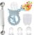 Chupete Fruta Bebe, Chupete Para Fruta Bebe, Innovador Chupete de Frutas Juguete para la Dentición del Chupete Infantil, 3 Piezas Chupete Fruta Bebe S/M/L con Cuchara Para Frutas(azul)