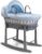 Clair de Lune Moisés de Mimbre Gris gofre con Soporte oscilante estándar Gris – 68 x 30 cm (Azul)