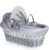Clair de Lune Moisés de mimbre gris hoyuelo con ropa de cama, 68 x 30 cm (gris)