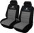 Clásicas Juego de Fundas para Asientos de Coche Universal Delanteros y Traseros con Reposacabezas, Gris