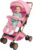 Cochecito con función reclinable, plegable con almohadillas de algodón y mosquiteras, cochecito de viaje con función reclinable, puede sentarse o tumbarse (rosa)