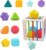 Contenedor sensorial para juguetes para bebés, máquina de clasificación para juguetes para bebés, cubo de cuerda elástica de color y 10 formas de múltiples sensoriales, recipiente de aprendizaje 1
