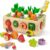 Coogam Montessori – Juguetes de motricidad fina para bebés pequeños, clasificador de formas de madera, juego de cosecha de zanahorias, aprendizaje preescolar, juguete educativo de regalo para niños de