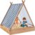 COSTWAY Arenero Infantil con Tapa, Arenero Niños Exterior de Madera de Abeto, 2 Bancos, Caixa de Areia para Crianças, Jardin Patio Terraza, 124 x 123 x 134 cm, +1 Año
