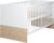Cuna para niños «Gabriella» de roba, 70 x 140 cm, blanca y natural, ajustable, con 3 barrotes extraíbles, convertible